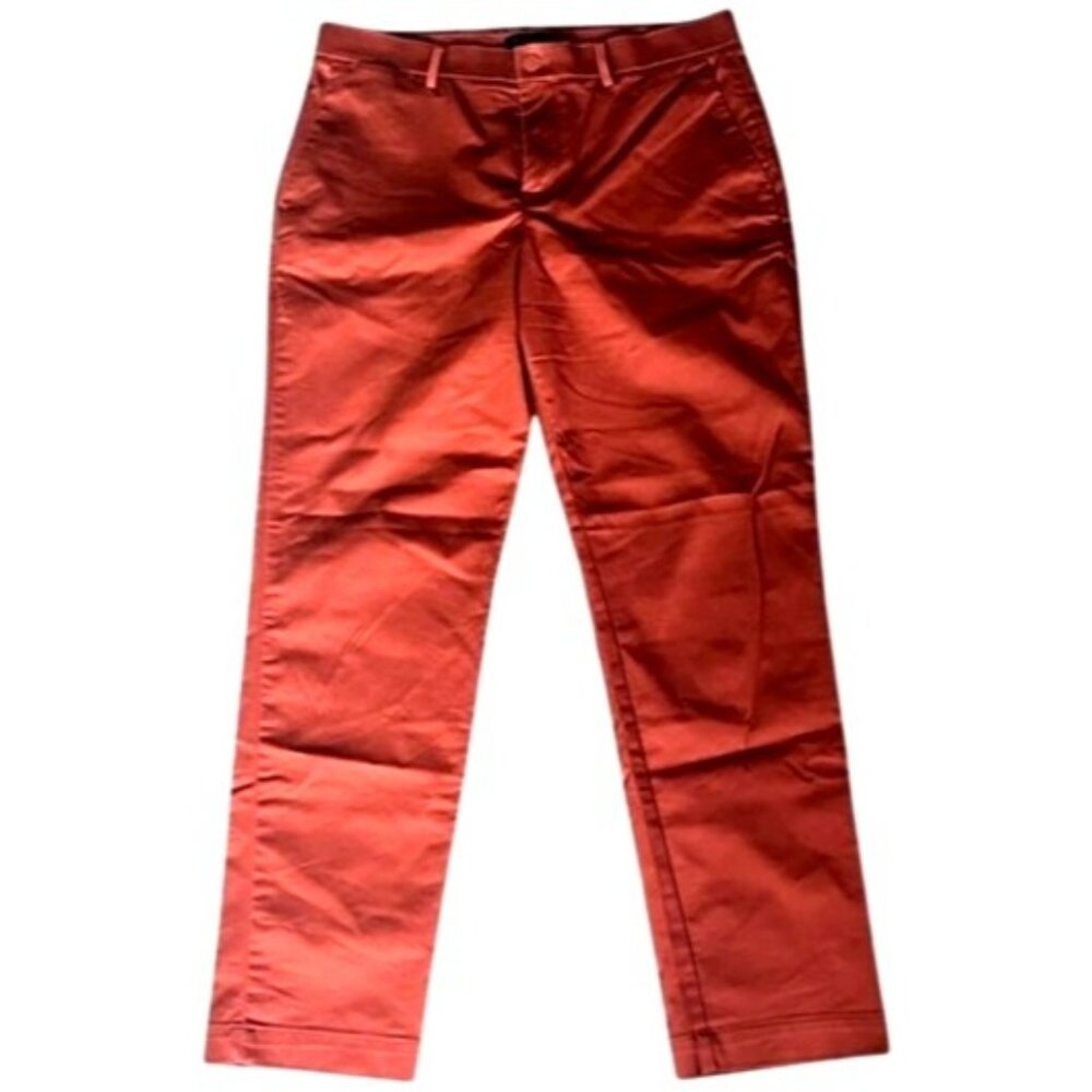 Banana Republic Slim Fit Chino Pants Rust Red Stretch Cotton 33x30 - Picture 2 of 9